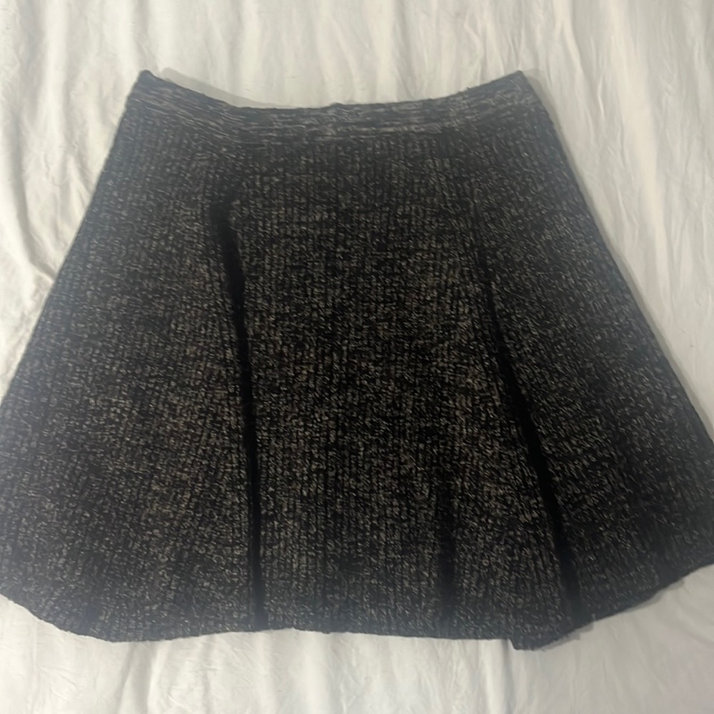 Black and grey knit mini skirt